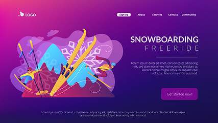 Image showing Winter extreme sports concept landing page.