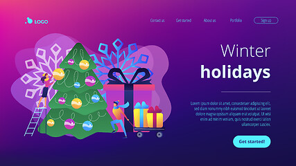 Image showing Winter holidays concept landing page.