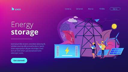 Image showing Energy storage concept landing page.