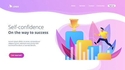 Image showing On the way to success concept landing page.