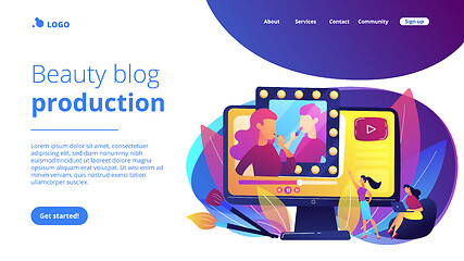 Image showing Beauty blogger concept landing page.