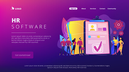 Image showing HR software concept landing page.