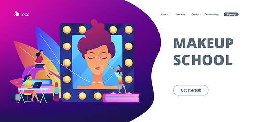 Image showing Makeup courses concept landing page.