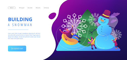 Image showing Winter outdoor fun concept landing page.