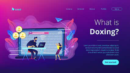 Image showing Doxing concept landing page.