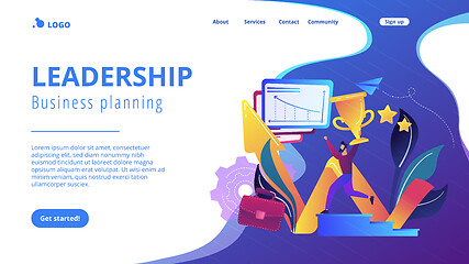 Image showing Business success concept landing page.