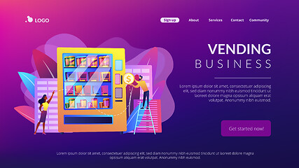 Image showing Vending machine service concept landing page.