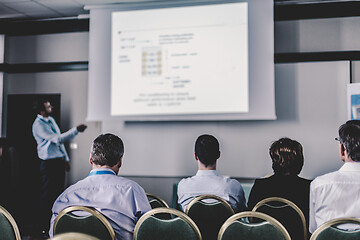 Image showing Audience in lecture hall participating at business conference.