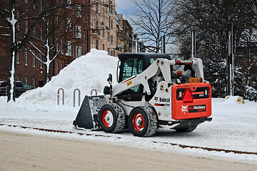 Image showing Bobcat Skid Steer Loader Snow Removal