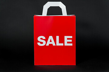 Image showing red shopping bag with sale word