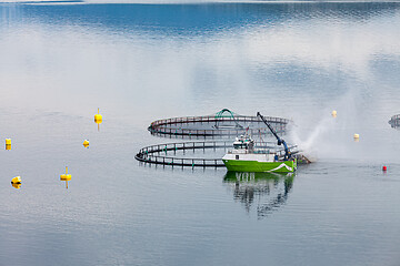 Image showing Farm salmon fishing in Norway