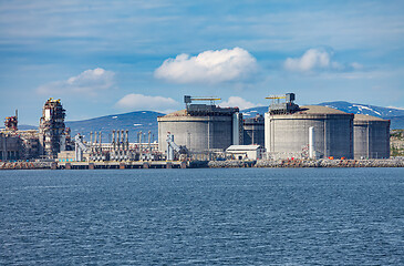 Image showing Hammerfest Island Muolkkut Northern Norway, gas processing plant