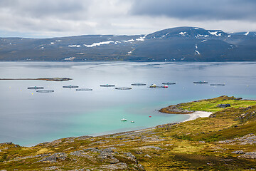 Image showing Farm salmon fishing in Norway