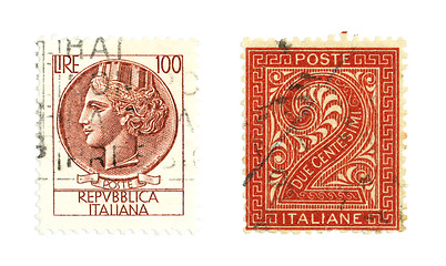 Image showing Italian stamps