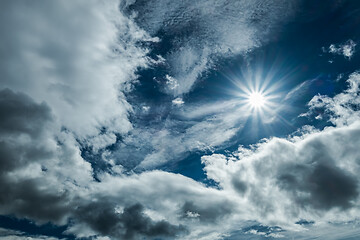 Image showing Sun in blue sky background