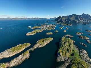 Image showing Henningsvaer Lofoten is an archipelago in the county of Nordland