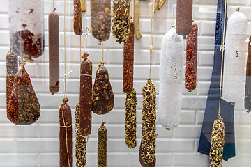 Image showing Sausage in a shop window.