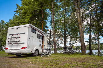 Image showing Family vacation travel RV, holiday trip in motorhome