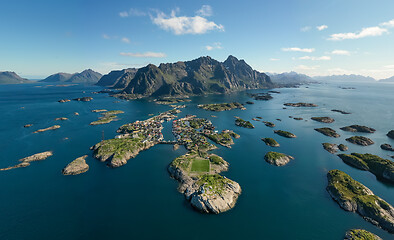 Image showing Henningsvaer Lofoten is an archipelago in the county of Nordland