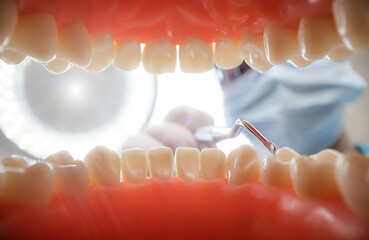 Image showing Patient at a dentist appointment in a dental clinic. View from i