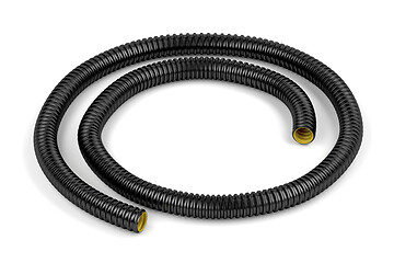 Image showing Black corrugated pipe