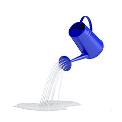 Image showing Pouring water with watering can
