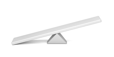 Image showing Empty white seesaw