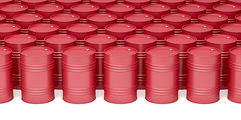 Image showing Many oil barrels