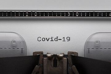 Image showing Typing text on typewriter