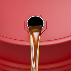 Image showing Pouring motor oil
