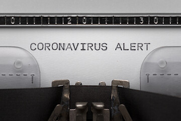 Image showing Typing text on typewriter