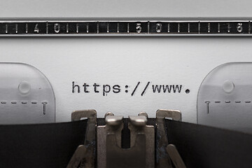 Image showing Typing text on typewriter