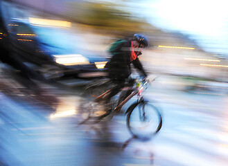 Image showing Car versus bike