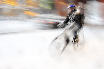 Image showing Winter biking