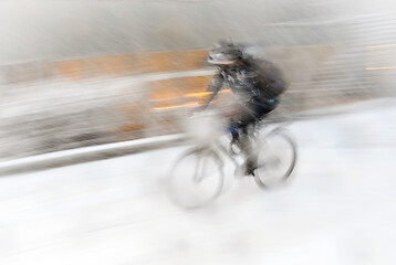 Image showing Winter biking