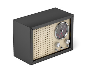 Image showing Black vintage radio