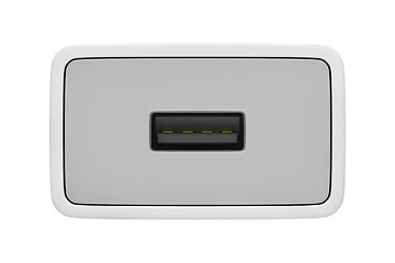 Image showing Empty USB port on the white power adapter