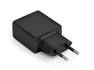 Image showing Black smartphone charger