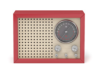 Image showing Red retro radio