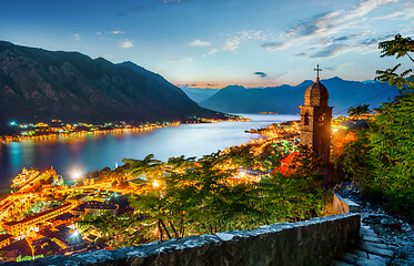 Image showing Church in Kotor at sunset