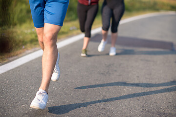 Image showing young people jogging on country road