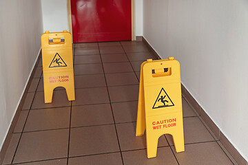 Image showing Wet Floor Caution