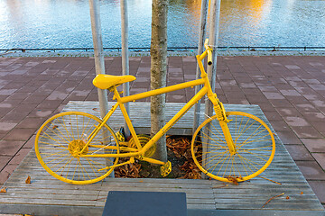 Image showing Painted Yellow Bicycle