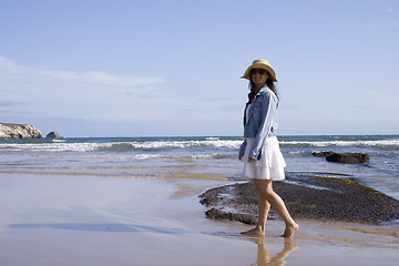 Image showing woman at the beach