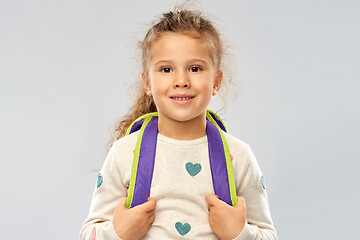 Image showing happy little girl with school backpack