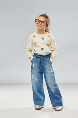 Image showing smiling little girl in glasses