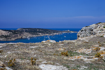 Image showing View of the Tremiti Islands. San Domino island, Italy: scenic vi