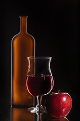 Image showing Apple, Glass And Juice