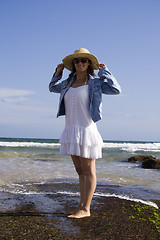 Image showing woman at the beach