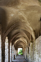 Image showing Ancient alley with brick archts in old town of San Nicola Island